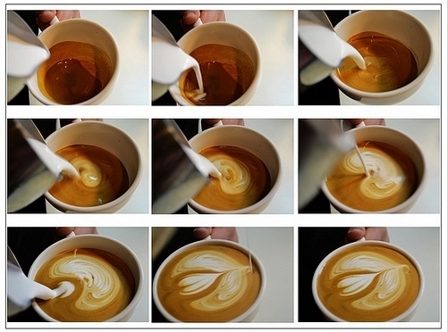 拿铁咖啡拉花教程图解拉花用什么牛奶拉花奶泡厚度要求