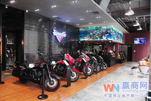 胜利摩托车广州展示厅一角的咖啡厅