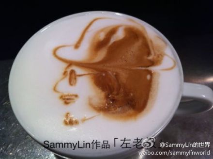 SammyLin咖啡拉花作品：左老板