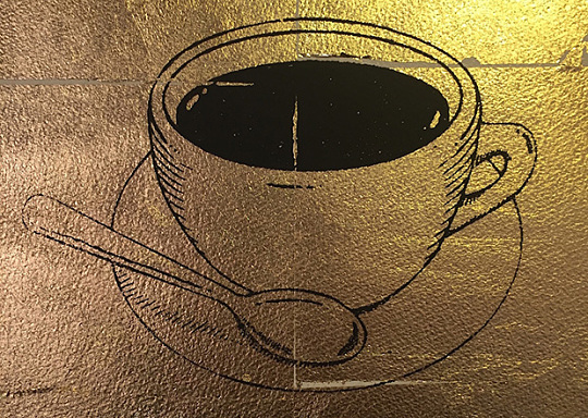 金箔咖啡杯艺术画