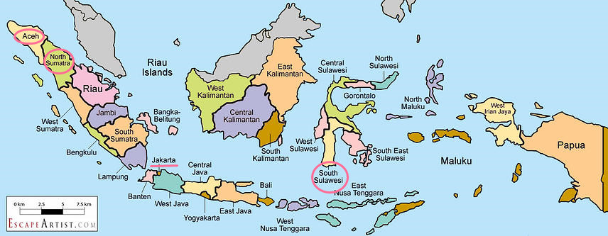 苏门答腊岛行政地图图片